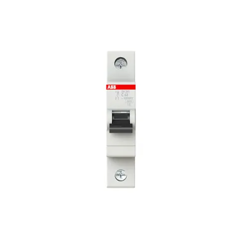 قاطع دائرة مصغّر MCB إيه بي بي SH200، قطب واحد، 63 أمبير، منحنى C، قدرة قطع 6 كيلو أمبير — 2CDS211001R0634