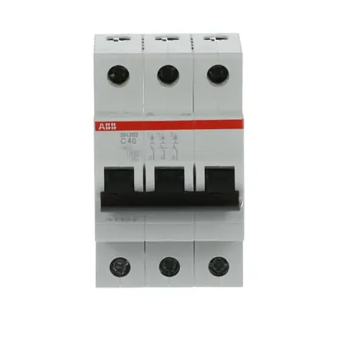 ABB Miniature circuit breaker (MCB), SH200, 3P, 40A, C curve, 6kA — 2CDS213001R0404