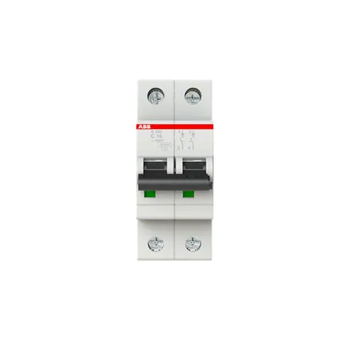 قاطع دائرة مصغّر MCB إيه بي بي S200، قطبان، 16 أمبير، منحنى C — 2CDS252001R0164