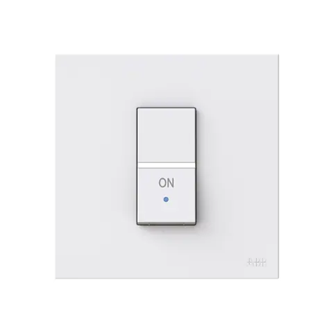ABB Switch, Zenit, 1-gang, 1-way, DP, 20AX, small rocker, with LED indicator, with frame, White — 2CLA210139B1101