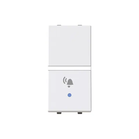 ABB Push button switch, Zenit, 1-gang, 1-way, SP, 10AX, small rocker, bell symbol, White — 2CLA210440B1101