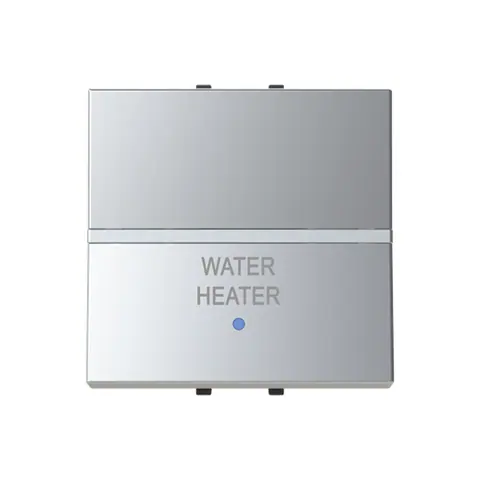 ABB Switch, Zenit, 1-gang, 1-way, DP, 20AX, premium rocker, with LED indicator, heater symbol, Silver — 2CLA220150B1301