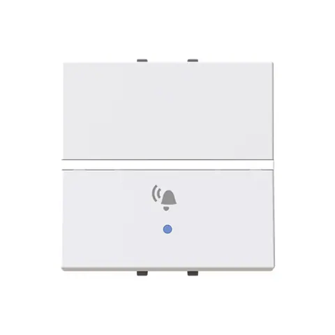 ABB Push button switch, Zenit, 1-gang, 1-way, SP, 10AX, premium rocker, bell symbol, White — 2CLA220440B1101