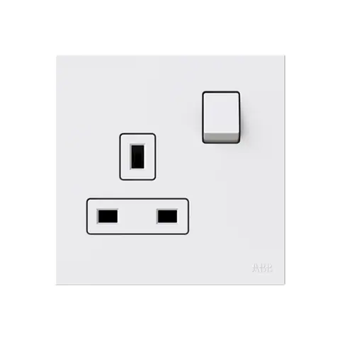 ABB British Standard switched socket outlet, Zenit, 1-gang, DP, 13A, White — 2CLA223739B1101