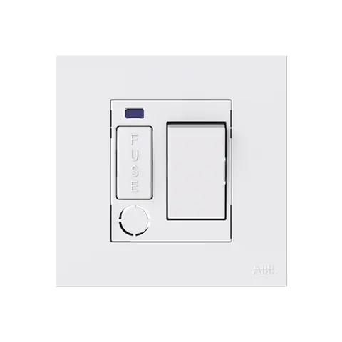 ABB Switched fused connection unit, Zenit, 13A, with LED indicator, with flex outlet, White — 2CLA230829B1101