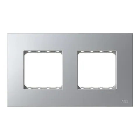 ABB Frame, Zenit, 2-gang, window 44x44, multi, Silver — 2CLA247200B1301