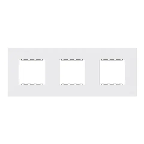 ABB Frame, Zenit, 3-gang, window 44x44, multi, White — 2CLA267310B1101
