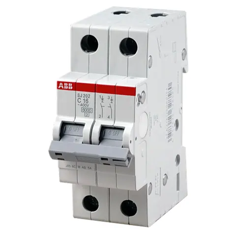 ABB Miniature circuit breaker (MCB), SJ200, 2P, 25A, C curve, 6kA — 2TAZ141200R0254