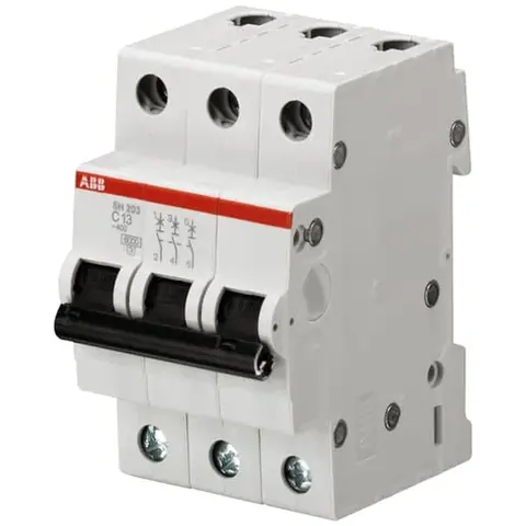 ABB Miniature circuit breaker (MCB), SJ200, 3P, 32A, C curve, 6kA — 2TAZ141300R0324