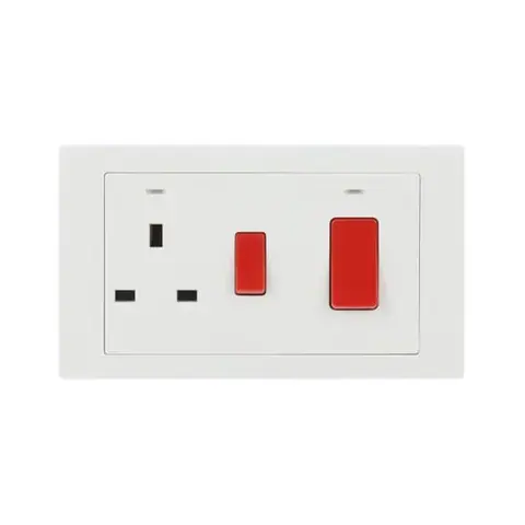 مفتاح 45 أمبير ومقبس بمفتاح 13 أمبير إيه بي بي Inora BL118، وحدتان، ثنائي القطب DP، مع مؤشر نيون — 2TCZ171015R0090