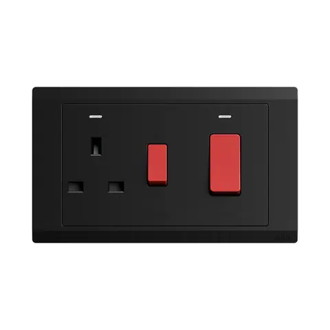 مفتاح 45 أمبير ومقبس بمفتاح 13 أمبير إيه بي بي Inora BL118-885، وحدتان، ثنائي القطب DP، مع مؤشر نيون — 2TCZ171015R4490