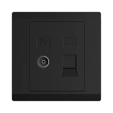 ABB TV socket and telephone outlet, Inora BL324-885, 2-gang — 2TCZ173010R4410