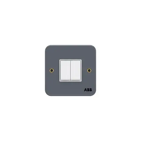 ABB Switch, Metal Clad BM106, 2-gang, 2-way, 10AX, with metal mounting box — 2TCZ741007R0030