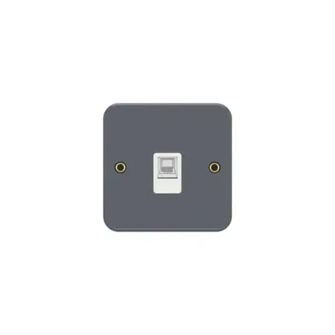 ABB RJ45 data outlet, Metal Clad BM333, 1-gang, Cat 6, with metal mounting box — 2TCZ743001R0010
