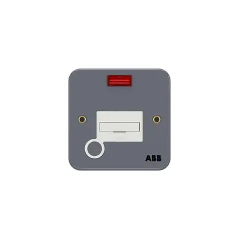 ABB Fused connection unit, Metal Clad BM577, 1-gang, 13A, with Neon indicator, with metal mounting box — 2TCZ745001R0040