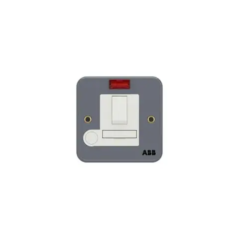 وحدة توصيل بمصهر مع مفتاح إيه بي بي Metal Clad BM507، وحدة واحدة، 13 أمبير، مع مؤشر نيون، مع علبة تركيب معدنية — 2TCZ745002R0040