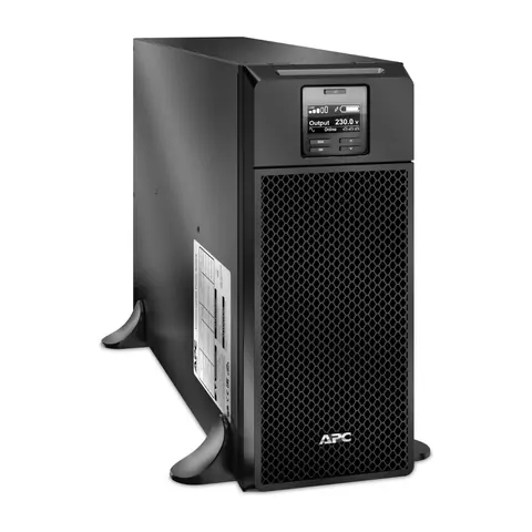 APC Smart-UPS On-Line, 6kVA/6kW, Tower, 230V, 6x C13+4x C19 IEC outlets, Network Card+SmartSlot, Extended runtime, W/O rail kit — SRT6KXLI