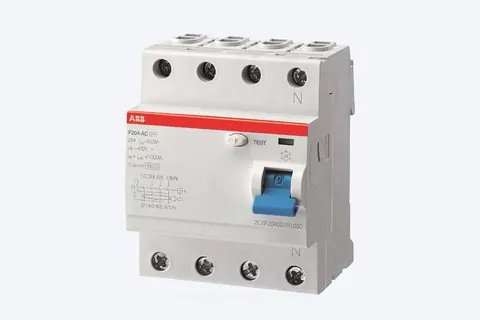 ABB Residual current circuit breaker (RCCB), F204 AC-25/0,03, 4P, 25A, AC type, 30mA — 2CSF204005R1250