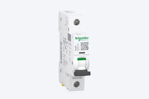قاطع دائرة مصغّر MCB شنايدر Acti9 iC60N، قطب واحد، 16 أمبير، منحنى B، قدرة قطع 10 كيلو أمبير — A9F43116