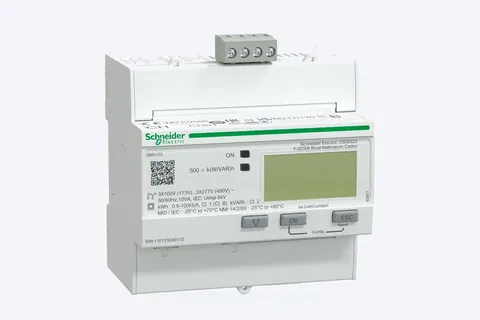 عداد طاقة ثلاثي الطور شنايدر iEM3155، 63 أمبير مباشر، اتصال Modbus، متعدد التعرفة، معتمد MID — A9MEM3155