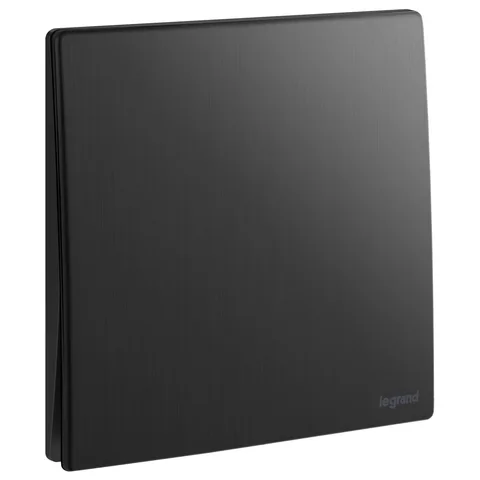 Legrand Mallia Senses — Single pole switches 20 AX - 250 V~ — 1-gang - 1-way switch, Brushed Black — 2 810 50BB