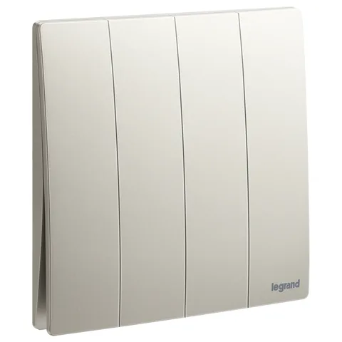 Legrand Mallia Senses — Single pole switches 16 AX - 250 V~ — 4-gang - 1-way switch, Champagne — 2 810 06CH