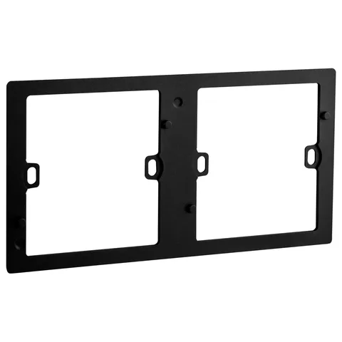 Legrand Mallia Senses — Fixing supports — 2-gang fixing support, 172 x 86 mm, Matt Black — 2 810 18MB