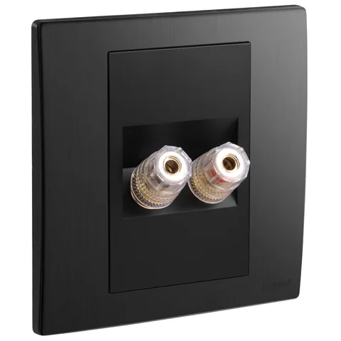 Legrand Mallia Senses — Audio and video sockets — Single loudspeaker sockets, Brushed Black — 2 810 31BB