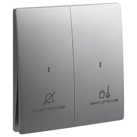Legrand Mallia Senses — Hotel bedroom control units — 2-gang - Do not disturb / Make up room, Dark Silver — 2 810 46DS