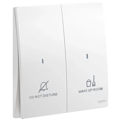 Legrand Mallia Senses — Hotel bedroom control units — 2-gang - Do not disturb / Make up room, Matt White — 2 810 46MW