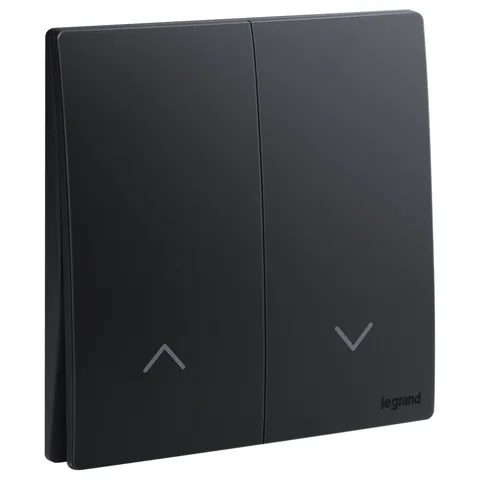 Legrand Mallia Senses — Roller blind controls, Matt Black — 2 810 47MB