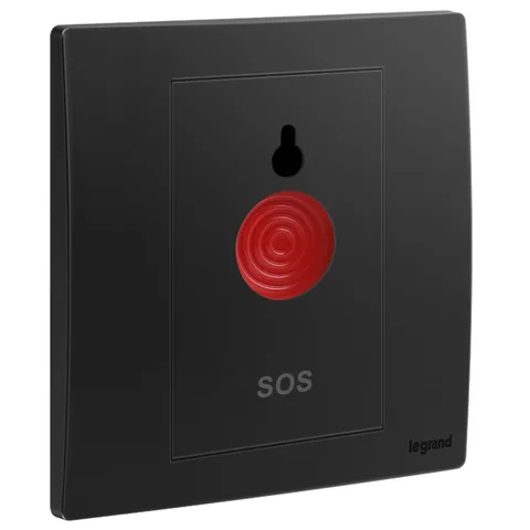 Legrand Mallia Senses — Panic buttons, Matt Black — 2 810 49MB