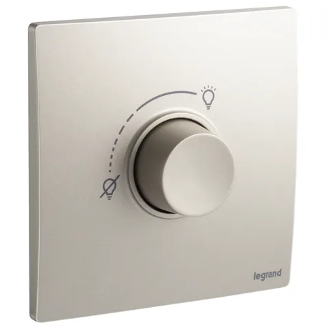Legrand Mallia Senses — Dimmers — 500 W rotary dimmer without neutral, Champagne — 2 810 80CH