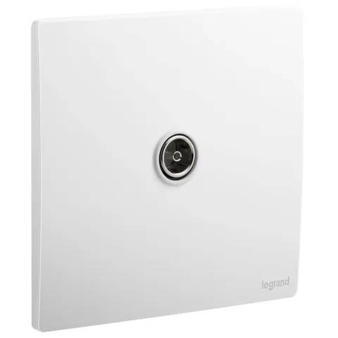 Legrand Mallia Senses — Single television sockets — Female TV sockets - star attenuation, Matt White — 2 811 51MW