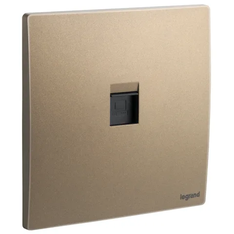 Legrand Mallia Senses — Data sockets — RJ 45 Cat. 6 UTP, Dark Bronze — 2 811 62DB
