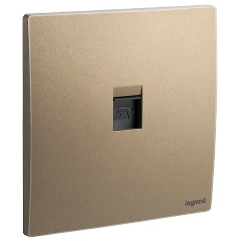 Legrand Mallia Senses — Telephone sockets — RJ 11 sockets - 4 contacts, Dark Bronze — 2 811 60DB