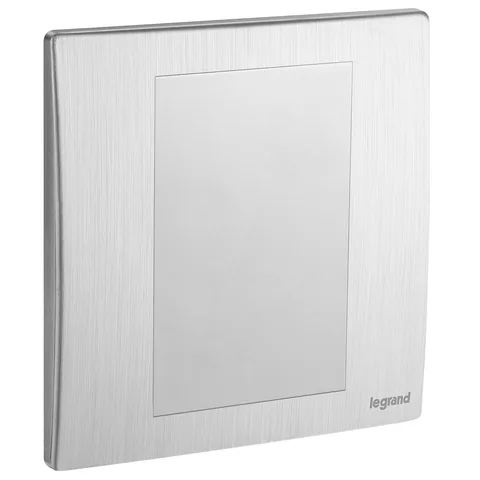 Legrand Mallia Senses — Blanking plates — 1-gang, Brushed Alum — 2 811 90BA