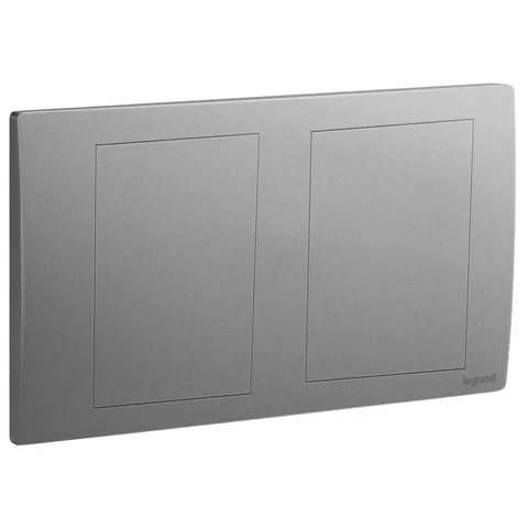 Legrand Mallia Senses — Blanking plates — 2-gang, Dark Silver — 2 811 91DS
