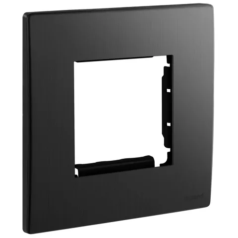 Legrand Mallia Senses — Arteor adaptors — 1-gang - 2 modules, Brushed Black — 2 811 92BB