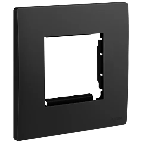 Legrand Mallia Senses — Arteor adaptors — 1-gang - 2 modules, Matt Black — 2 811 92MB
