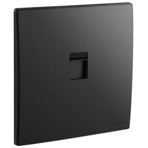 Legrand Mallia Senses — Keystone adaptors — Single, Brushed Black — 2 811 94BB