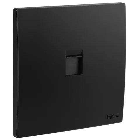 Legrand Mallia Senses — Keystone adaptors — Single, Matt Black — 2 811 94MB