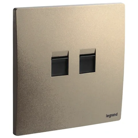 Legrand Mallia Senses — Keystone adaptors — Double, Dark Bronze — 2 811 95DB
