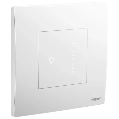 Legrand Mallia Senses — Dimmers — Sliding touch dimmer with neutral, Matt White — 2 812 86MW