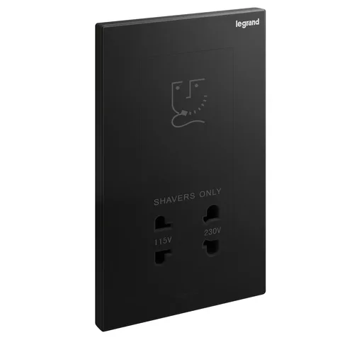 Legrand Galion — Shaver sockets, Matt Black — 2 824 39-C
