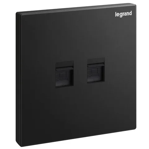 Legrand Galion — Data sockets — Double RJ 45 Cat.6 UTP, Matt Black — 2 824 63-C