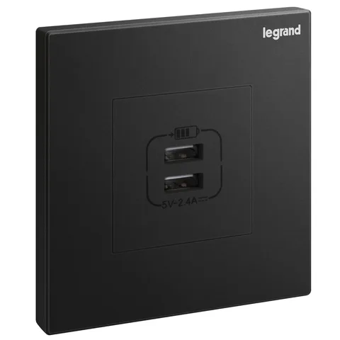 وحدة شحن USB ليجراند جاليون، أسود مطفي — 2 824 47-C