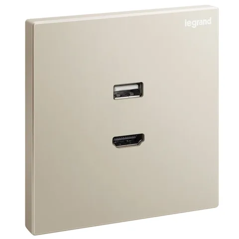 Legrand Galion — USB and HDMI data sockets, Champagne — 2 824 48-C2