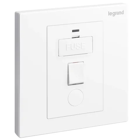 Legrand Galion — 13 A fused connection units — 1 gang - with switch + LED power indicator, White — 2 824 53