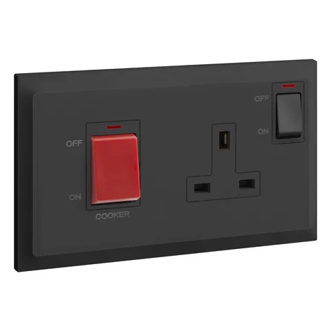 Legrand Belanko S — Cooker control unit 2G DP 45A + NEON, Anthracite — 6 177 78